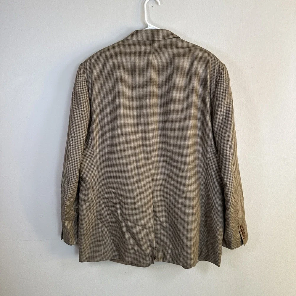 Lauren Ralph Lauren Blazer 48L‎ Plaid Patch Brown Sport Coat Suit Jacket